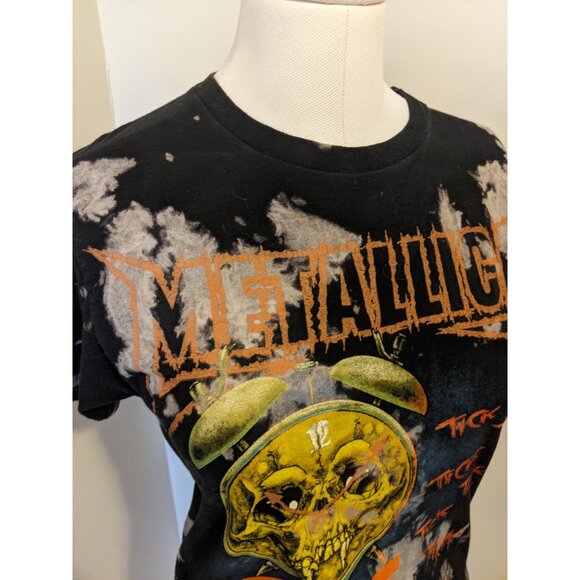 Womens Metallica Bravado Death is Pain T-Shirt Black Graphic Band Tee Acid Wash - Picture 4 of 9
